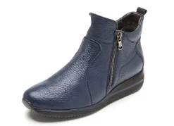 Hot WALDLÄUFER Waldläufer, bequeme Damen-Stiefeletten, Weite H, aus Hirschleder MARINE