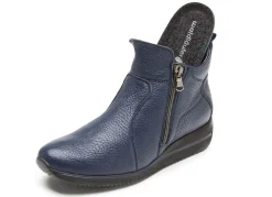 Hot WALDLÄUFER Waldläufer, bequeme Damen-Stiefeletten, Weite H, aus Hirschleder MARINE