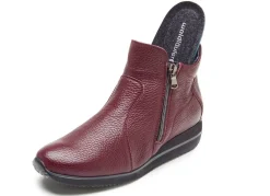 Clearance WALDLÄUFER Waldläufer, bequeme Damen-Stiefeletten, Weite H, aus Hirschleder BURGUND