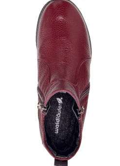 Clearance WALDLÄUFER Waldläufer, bequeme Damen-Stiefeletten, Weite H, aus Hirschleder BURGUND