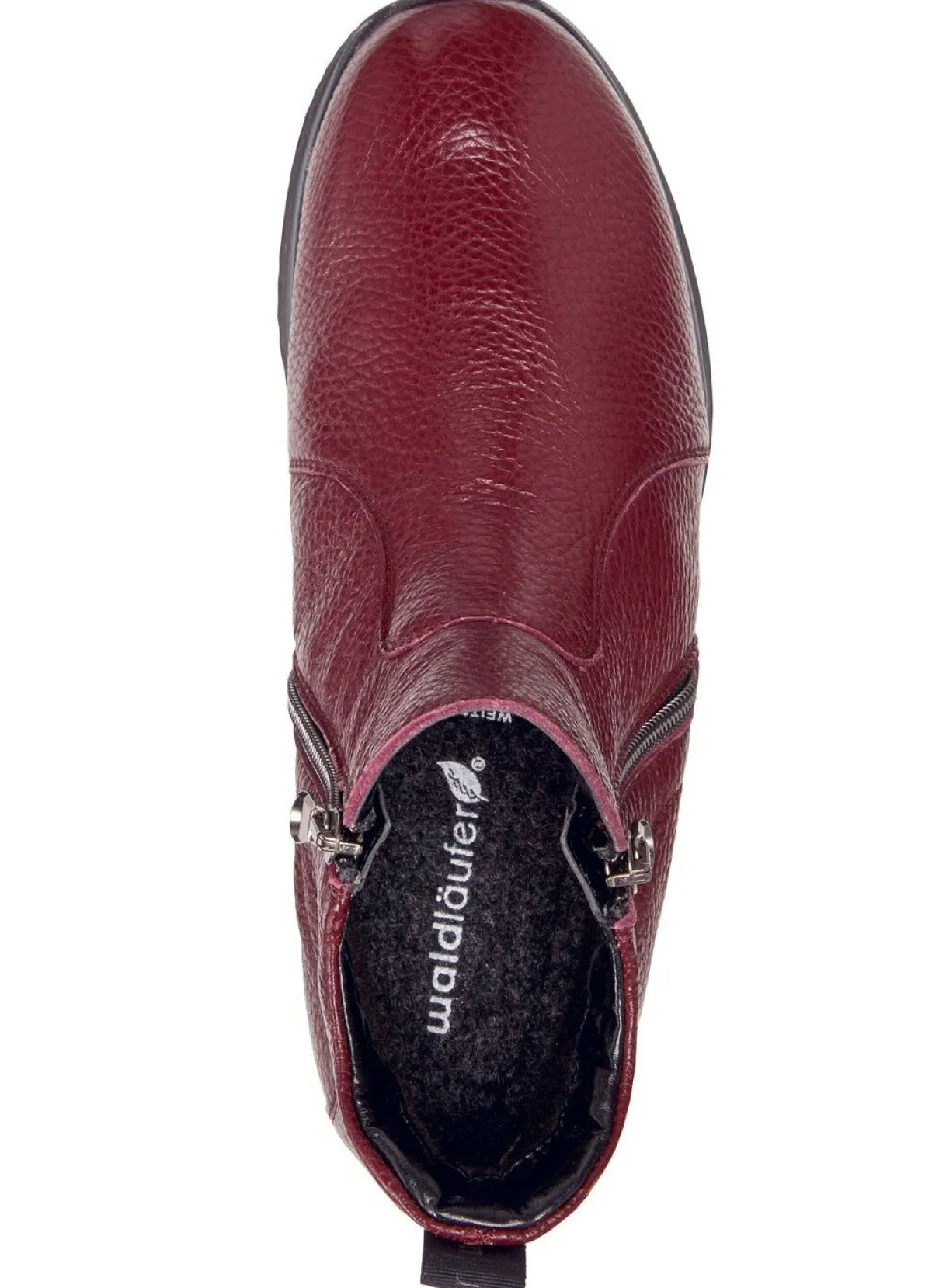 Clearance WALDLÄUFER Waldläufer, bequeme Damen-Stiefeletten, Weite H, aus Hirschleder BURGUND