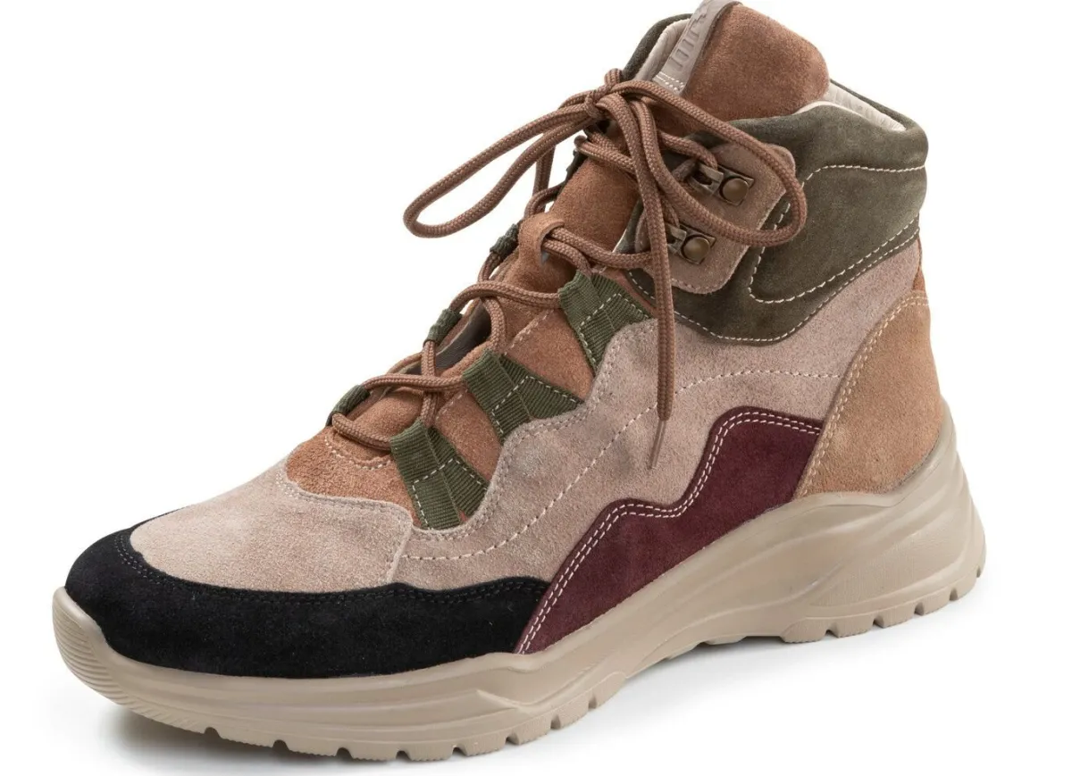 Sale WALDLÄUFER Waldläufer, bequeme Damen-Stiefeletten, Weite H, mit herausnehmbarem Fußbett TAUPE-MULTICOLOR