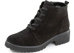 Best WALDLÄUFER Waldläufer, bequeme Damen-Stiefeletten, Winterschuhe, Weite H, mit herausnehmbarem Fußbett SCHWARZ