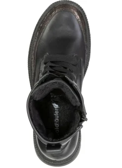 New WALDLÄUFER Waldläufer, bequeme Damen-Stiefeletten, Winterschuhe, Weite H, mit herausnehmbarem Fußbett SCHWARZ