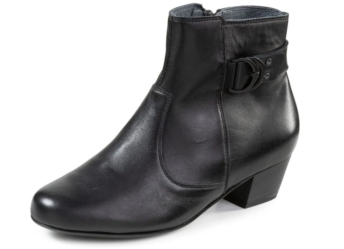 Discount WALDLÄUFER Waldläufer, bequeme Damen-Stiefeletten, Weite K, mit herausnehmbarem Fußbett SCHWARZ