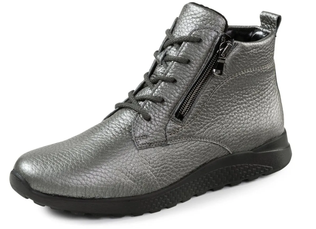 Online WALDLÄUFER Waldläufer, bequeme Damen-Stiefeletten, Winterschuhe, Weite H, aus Hirschleder ALTSILBER