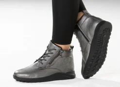 Online WALDLÄUFER Waldläufer, bequeme Damen-Stiefeletten, Winterschuhe, Weite H, aus Hirschleder ALTSILBER