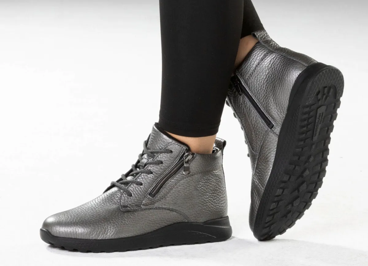 Online WALDLÄUFER Waldläufer, bequeme Damen-Stiefeletten, Winterschuhe, Weite H, aus Hirschleder ALTSILBER