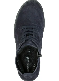 Outlet WALDLÄUFER Waldläufer, bequeme Damen-Stiefeletten, Winterschuhe, Weite H, mit herausnehmbarem Fußbett MARINE