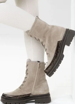 Online WALDLÄUFER Waldläufer, bequeme Damen-Stiefeletten, Winterschuhe, Weite H, mit herausnehmbarem Fußbett TAUPE
