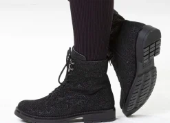 New WALDLÄUFER Waldläufer, bequeme Damen-Stiefeletten, Weite G, mit herausnehmbarem Fußbett SCHWARZ