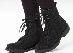 New WALDLÄUFER Waldläufer, bequeme Damen-Stiefeletten, Weite G, mit herausnehmbarem Fußbett SCHWARZ