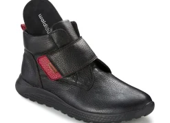 Outlet WALDLÄUFER Waldläufer, bequeme Damen-Stiefeletten, Weite H, mit herausnehmbarem Fußbett SCHWARZ-ROT