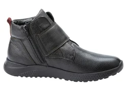 Outlet WALDLÄUFER Waldläufer, bequeme Damen-Stiefeletten, Weite H, mit herausnehmbarem Fußbett SCHWARZ-ROT