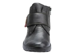Outlet WALDLÄUFER Waldläufer, bequeme Damen-Stiefeletten, Weite H, mit herausnehmbarem Fußbett SCHWARZ-ROT