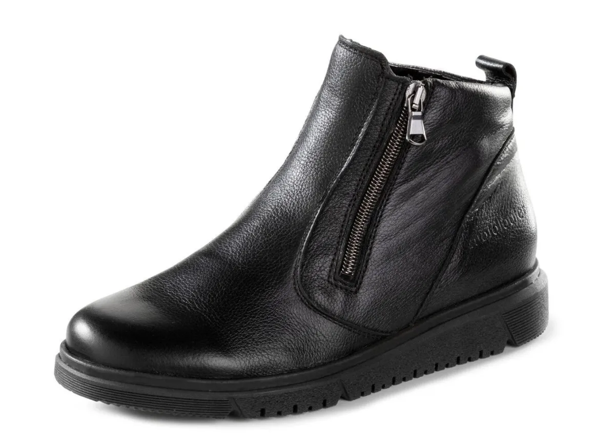 Discount WALDLÄUFER Waldläufer, bequeme Damen-Stiefeletten, Winterschuhe, Weite H, mit herausnehmbarem Fußbett SCHWARZ