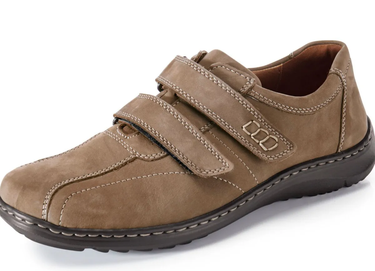 Outlet WALDLÄUFER Waldläufer, bequeme Herren-Slipper, Weite H, mit herausnehmbarem Fußbett TABAKBRAUN