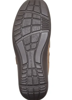 Outlet WALDLÄUFER Waldläufer, bequeme Herren-Slipper, Weite H, mit herausnehmbarem Fußbett TABAKBRAUN