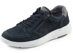 New WALDLÄUFER Waldläufer, bequeme Herren-Sneaker, Weite H, mit herausnehmbarem Fußbett MARINE-GRAU