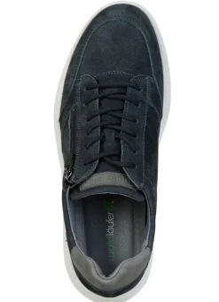New WALDLÄUFER Waldläufer, bequeme Herren-Sneaker, Weite H, mit herausnehmbarem Fußbett MARINE-GRAU