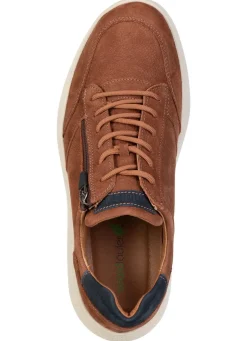 Discount WALDLÄUFER Waldläufer, bequeme Herren-Sneaker, Weite H, mit herausnehmbarem Fußbett COGNAC-MARINE