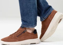 Discount WALDLÄUFER Waldläufer, bequeme Herren-Sneaker, Weite H, mit herausnehmbarem Fußbett COGNAC-MARINE