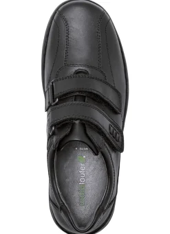 WALDLÄUFER Waldläufer, bequeme Herren-Slipper, Weite H, mit herausnehmbarem Fußbett SCHWARZ