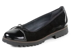 New WALDLÄUFER Waldläufer, elegante Damen-Ballerinas, Weite H, mit herausnehmbarem Fußbett SCHWARZ