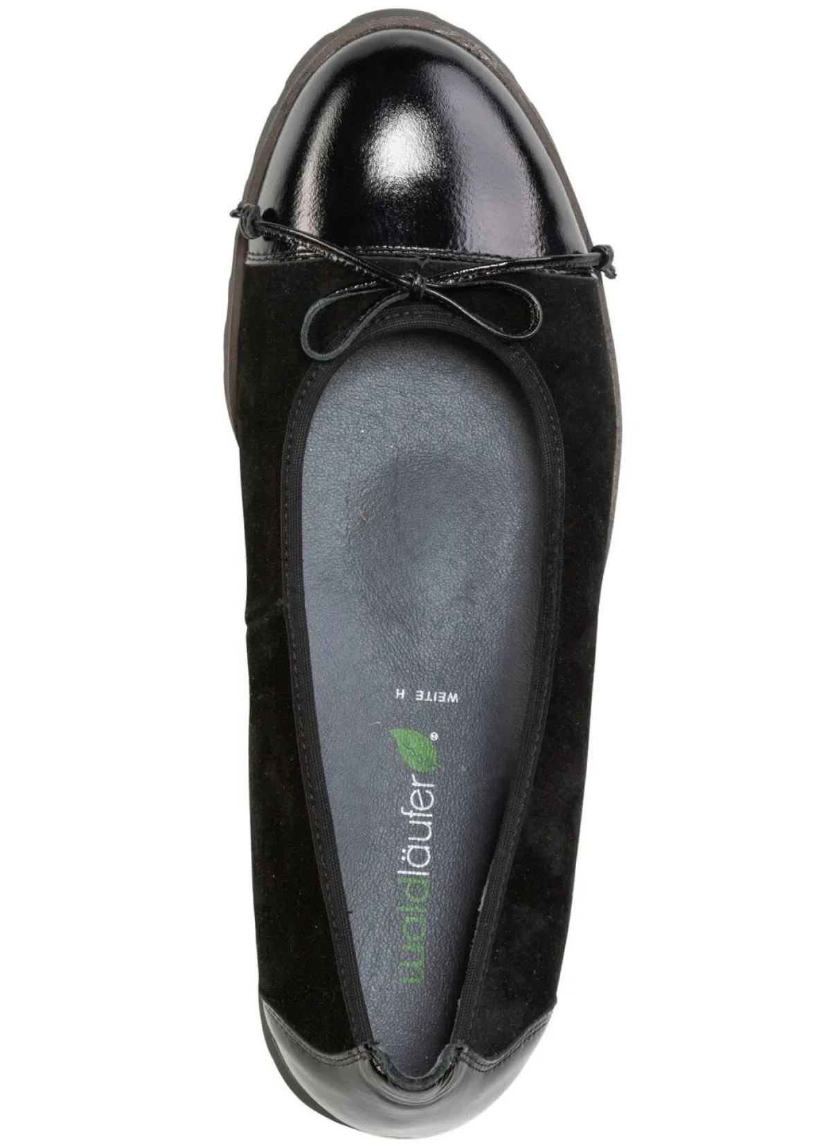New WALDLÄUFER Waldläufer, elegante Damen-Ballerinas, Weite H, mit herausnehmbarem Fußbett SCHWARZ