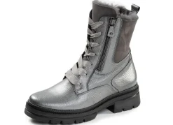 Best WALDLÄUFER Waldläufer, gefütterte Damen-Stiefeletten, Winterschuhe, Weite H, mit Lammfell ALTSILBER