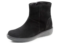 Outlet WALDLÄUFER Waldläufer, gefütterte Damen-Boots, Winterschuhe, Weite H, mit Lammfell SCHWARZ