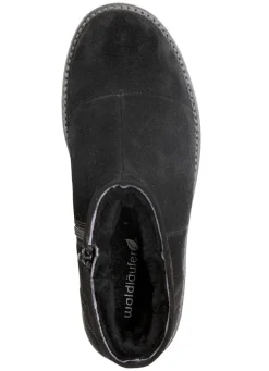 Outlet WALDLÄUFER Waldläufer, gefütterte Damen-Boots, Winterschuhe, Weite H, mit Lammfell SCHWARZ