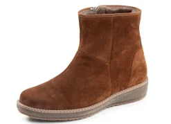 Hot WALDLÄUFER Waldläufer, gefütterte Damen-Boots, Winterschuhe, Weite H, mit Lammfell COGNAC