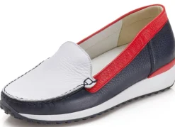 Online WALDLÄUFER Waldläufer, klassische Damen-Slipper, Weite H, mit herausnehmbarem Fußbett BLAU-WEISS-ROT