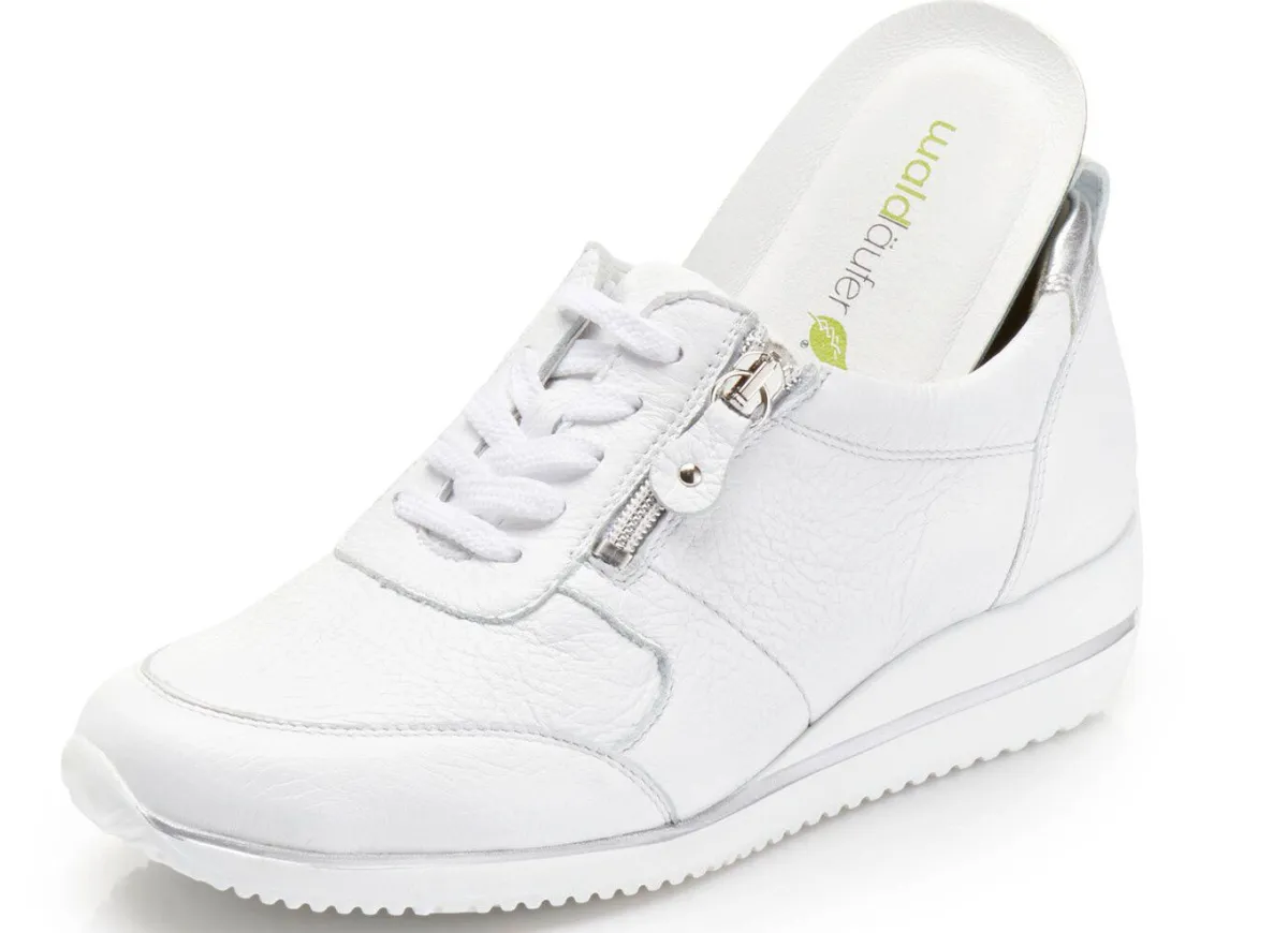 Best BADER Waldläufer, leichte Damen-Sneaker, Weite H, mit herausnehmbarem Fußbett WEISS