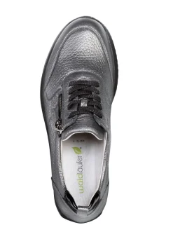 BADER Waldläufer, leichte Damen-Sneaker, Weite H, mit herausnehmbarem Fußbett ALTSILBER