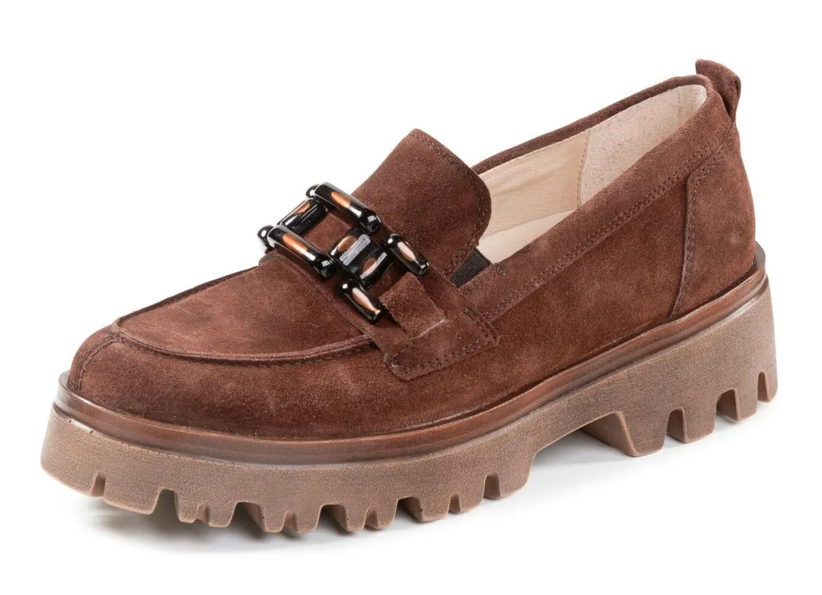Outlet WALDLÄUFER Waldläufer Loafer aus Veloursleder BRAUN