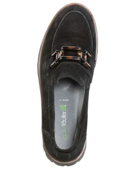 WALDLÄUFER Waldläufer Loafer aus Veloursleder SCHWARZ