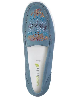 Discount WALDLÄUFER Waldläufer Mokassin-Slipper mit bunten Glitzersteinchen besetzt JEANS