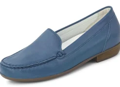 Outlet WALDLÄUFER Waldläufer Mokassin-Slipper aus edlem Rind-Nappaleder JEANS