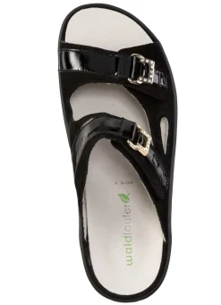 Online WALDLÄUFER Waldläufer Pantolette mit Metallschmuck mit Glitzersteinchen SCHWARZ