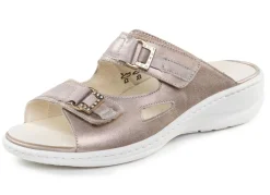 Clearance WALDLÄUFER Waldläufer Pantolette mit Metallschmuck mit Glitzersteinchen ANTIKGOLD