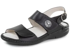 Discount BADER Waldläufer Sandale mit Metallschmuck mit Glitzersteinchen SCHWARZ