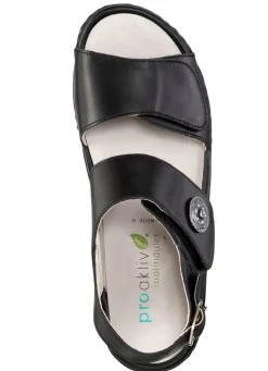 Discount BADER Waldläufer Sandale mit Metallschmuck mit Glitzersteinchen SCHWARZ