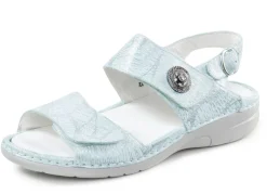Discount BADER Waldläufer Sandale mit Metallschmuck mit Glitzersteinchen MATTSILBER