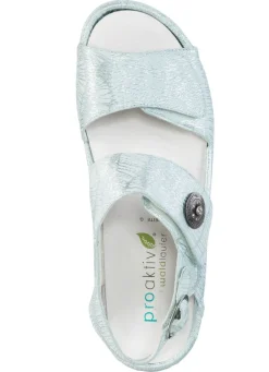 Discount BADER Waldläufer Sandale mit Metallschmuck mit Glitzersteinchen MATTSILBER