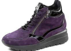 Clearance WALDLÄUFER Waldläufer Schnür-Bootie mit Besätzen aus Lackleder LILA