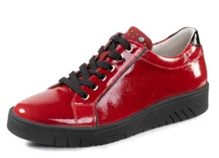 Outlet WALDLÄUFER Waldläufer Schnürschuh aus weichem Knautschlackleder RUBINROT-SCHWARZ