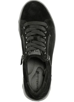 Clearance WALDLÄUFER Waldläufer Schnürschuh aus weichem Veloursleder SCHWARZ