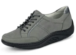 Hot WALDLÄUFER Waldläufer Schnürschuh mit edlen Metallicleder-Einsätzen GRAFIT